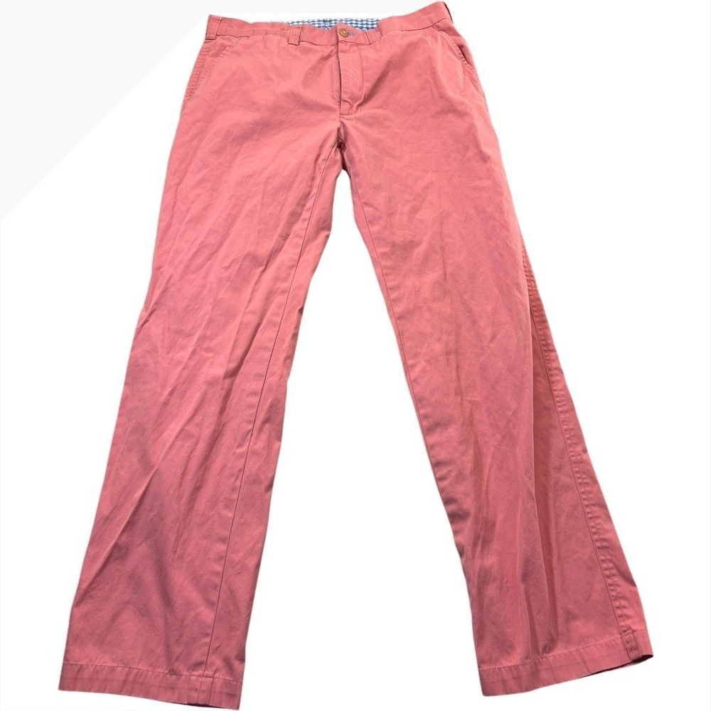 J McLaughlin Mens Flat Front Chino Pants Size 34 Salmon Pink